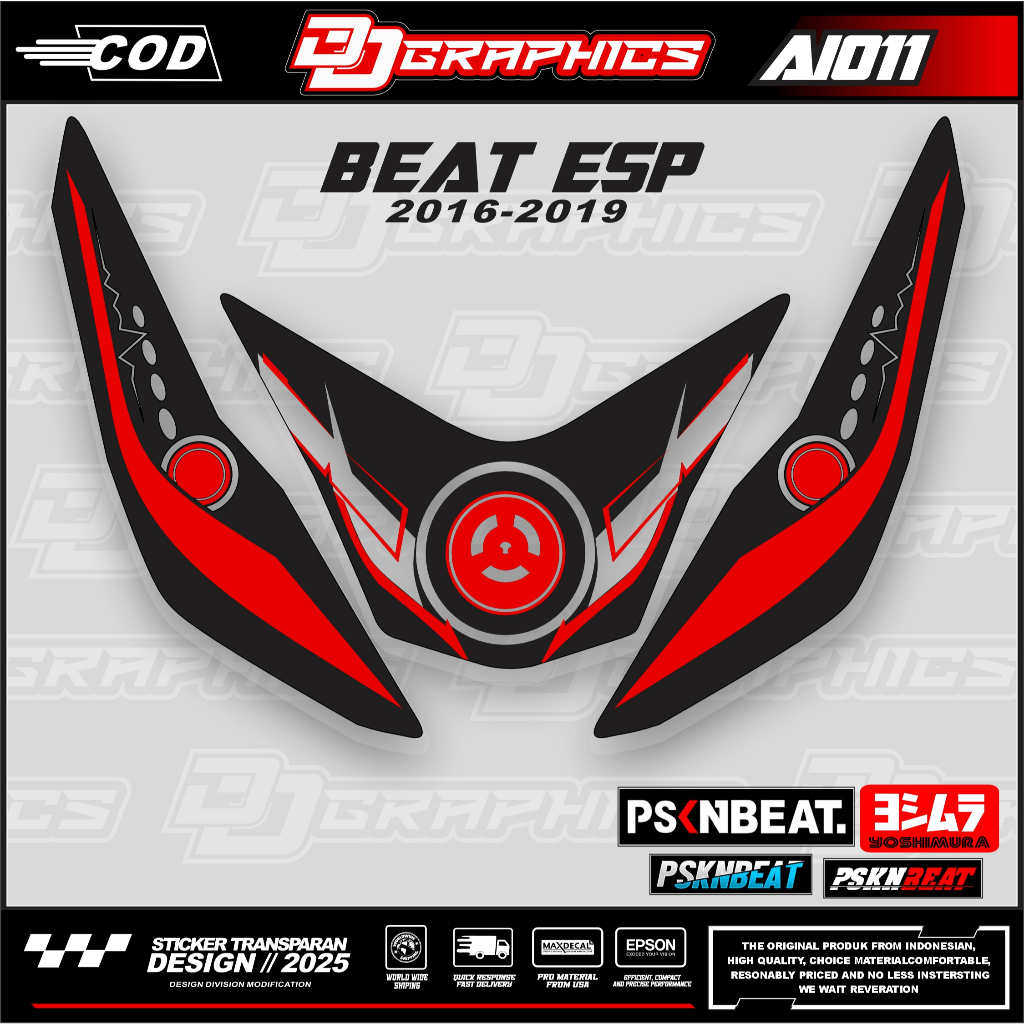 AL011 STICKER LAMPU ALIS DEPAN BEAT ESP - STICKER LAMPU ALIS DEPAN BEAT ESP MOTIF TECHNO