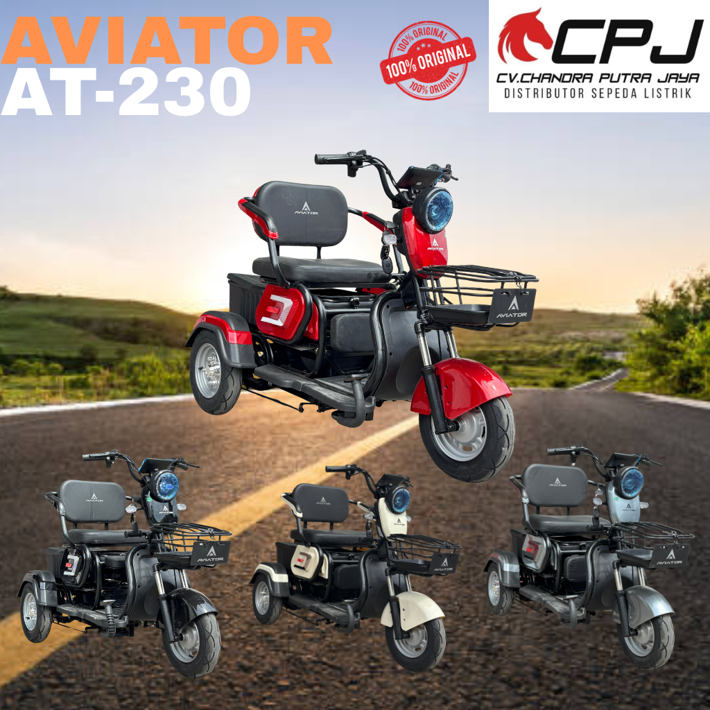 SEPEDA LISTRIK RODA 3 AVIATOR AT 230 100% ORIGINAL BERKUALITAS DAN BERGARANSI ( UWINFLY SAIGE PACIFI