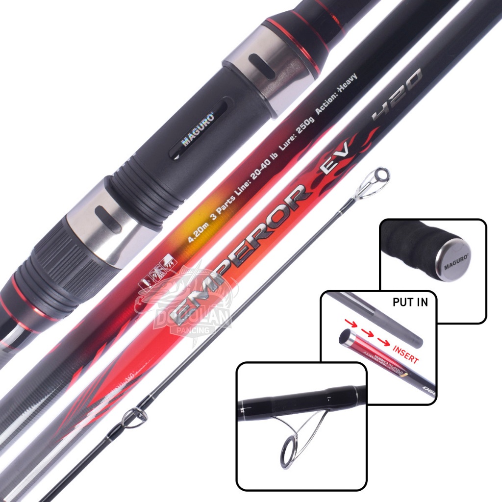 Joran Maguro Emperor EV 390 420 450 | Sambung 3 Pasiran Surfcasting Dodolan Pancing