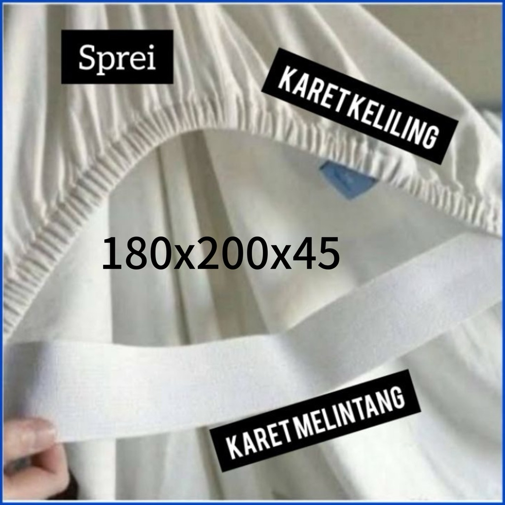Sprei 200x180x45 sprei karet keliling+melintang/sprei homemade/sprei anti geser