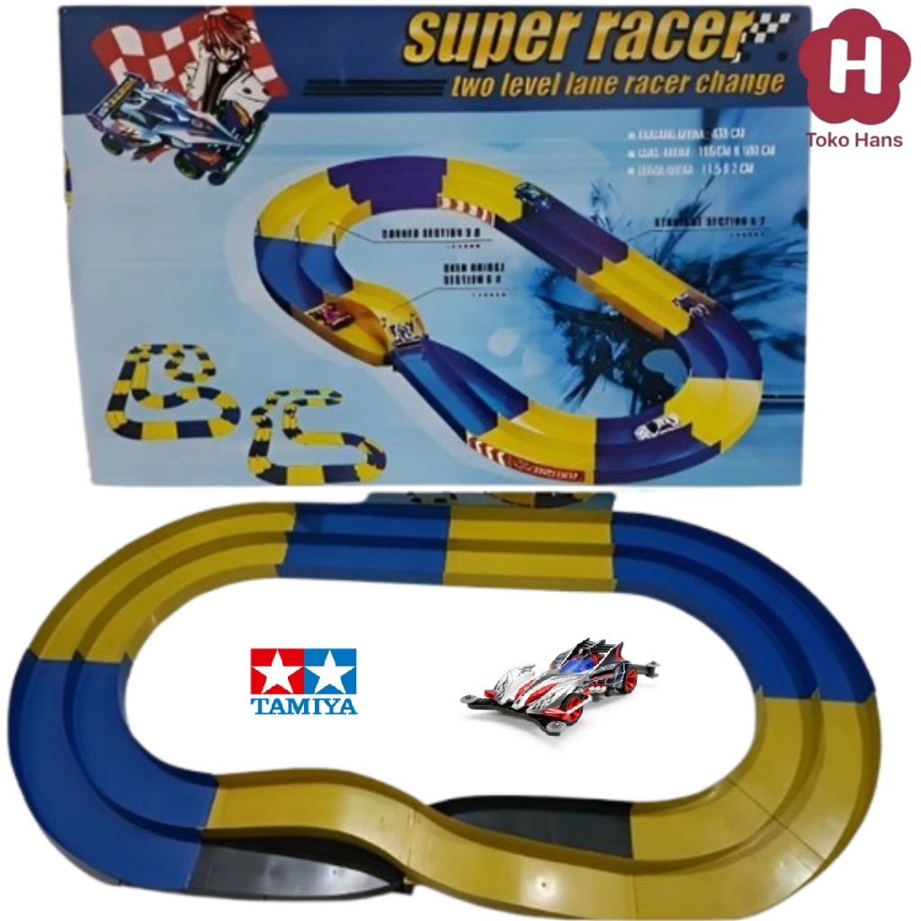 HTH Mainan Track Tamiya 2 Jalur Trek Rail Jalan Lintasan Sirkuit Arena Balap Tamiya 4WD