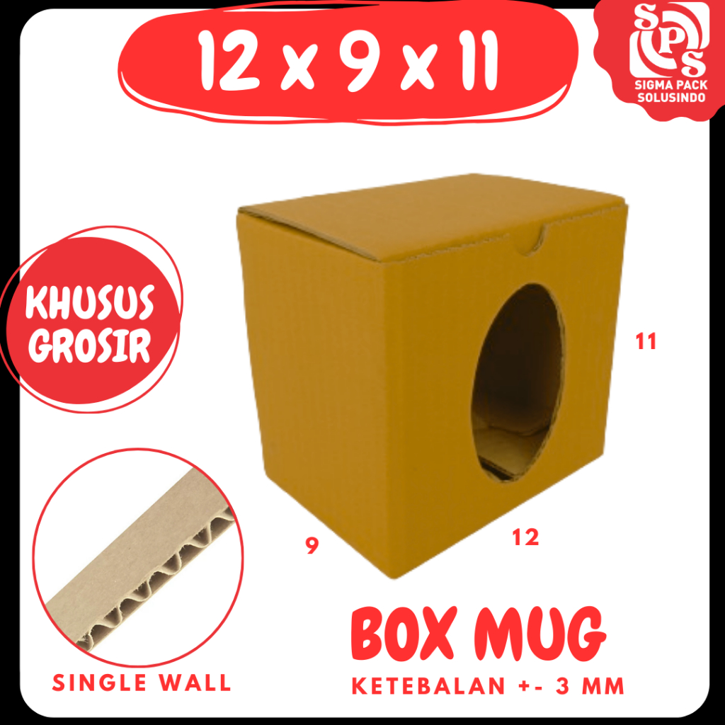 Box Mg 12x9x11 Kardus Packing Gelas Mug Souvenir Estetik Mug printing Zigma Pack