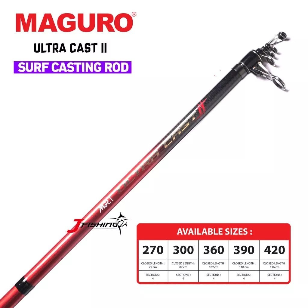 Joran MAGURO ULTRA CAST II | 270 s/d 420 | Antena | Teleskopik | Surf Casting | Kolam Sungai Danau L