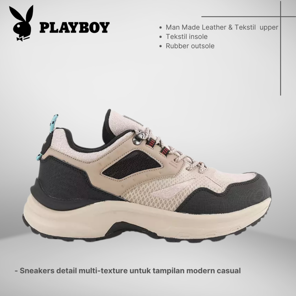 SEPATU PLAYBOY ORIGINAL SNEAKERS CASUAL PRIA COKLAT PL71