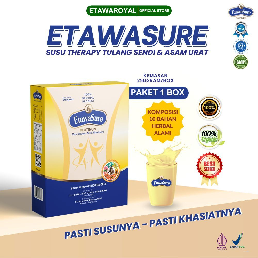 Etawasure Platinum Susu Etawa Terapi Tulang Sendi Asam Urat Susu Kambing Etawa untuk Rematik Osteopo