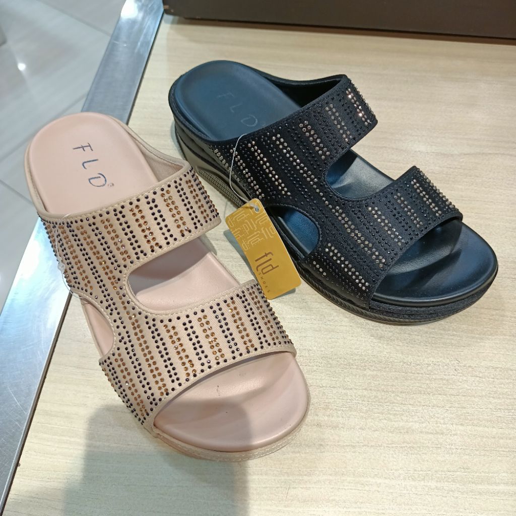 sandal wanita wedges 5cm pesta FLD original matahari