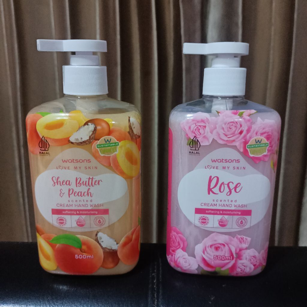 WATSONS Rose / Shea Butter & Peach Cream Hand Wash 500 ml | Sabun cuci tangan watson love my skin