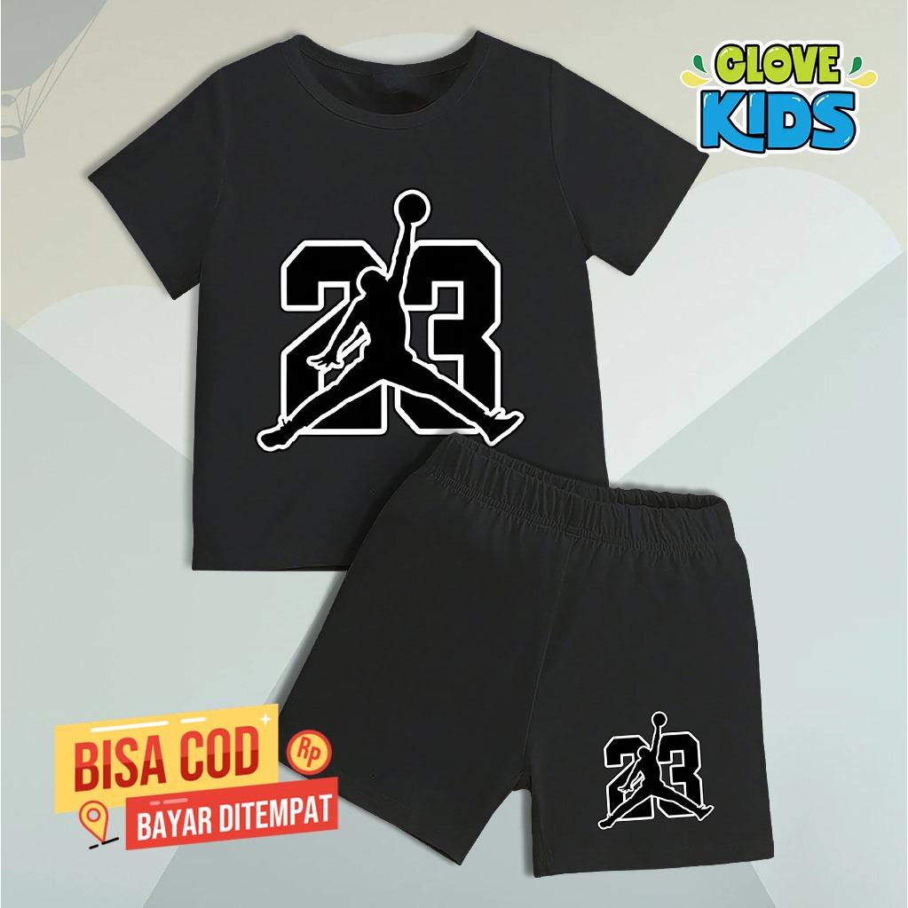 SETELAN KAOS JORDAN 23 SETELAN ANGKA VIRAL ANAK ANAK UNISEX