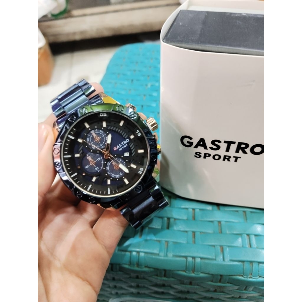 JAM TANGAN GASTRO ORIGINAL SPORT BLUE GOLD 0802