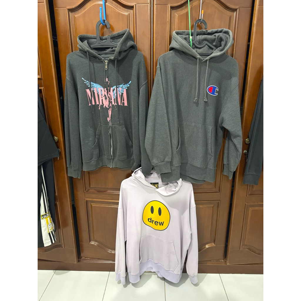 bundling 3 hoodie nirvana champion drew smiley second hoodie champion supreme second