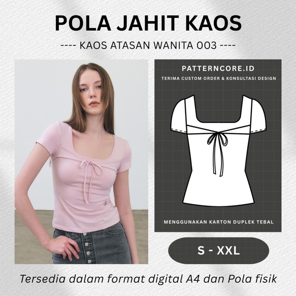 Pola Jahit Instant - Kaos Wanita