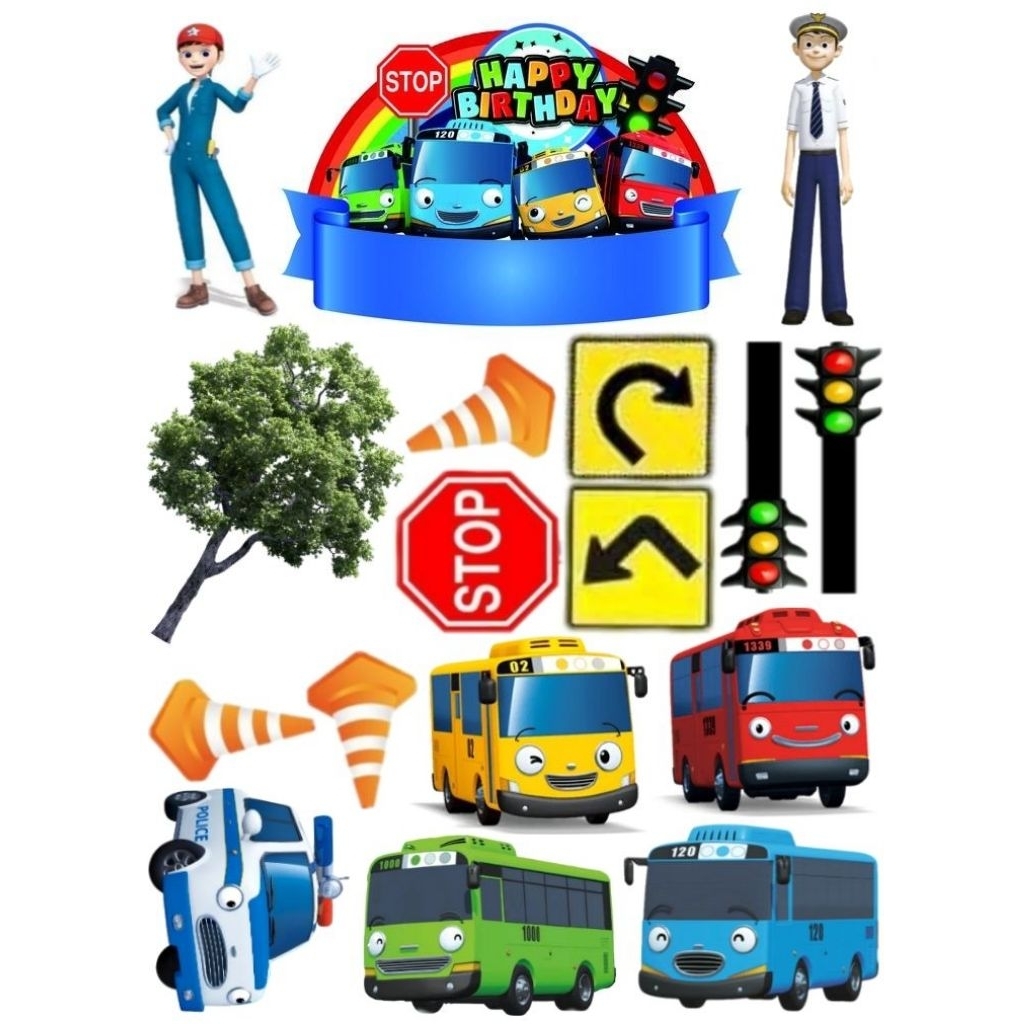 TOPPER CAKE TAYO - TOPPER HIASAN KUE ULTAH/TOPPER CAKE SNACK JUMBO FULL A4