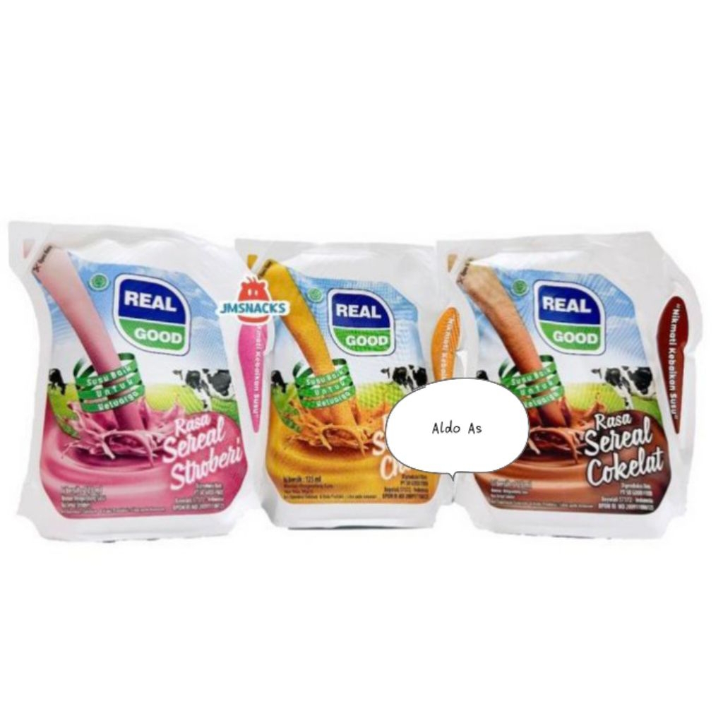 Real Good Susu UHT Pouch / Susu Bantal 1 Dus Isi 40 pcs