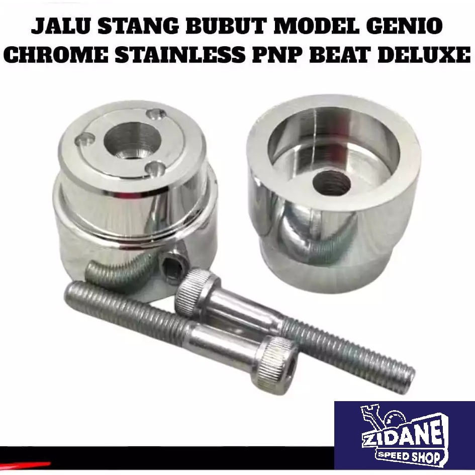 JALU STANG BUBUT CHROME STAINLESS PNP GENIO BEAT DELUXE VARIO SCOOPY NEW PCX JALU SETANG CHROME