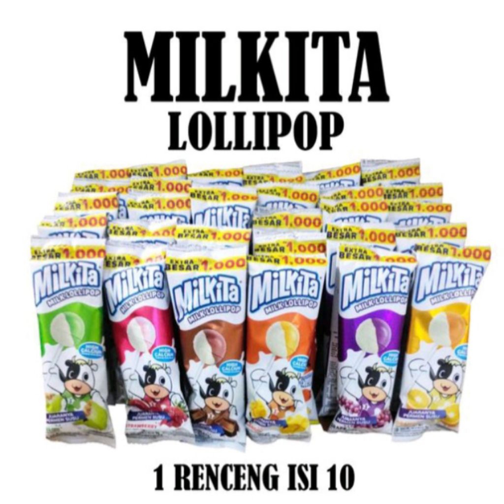 Milkita lollipop 1 renceng isi 10