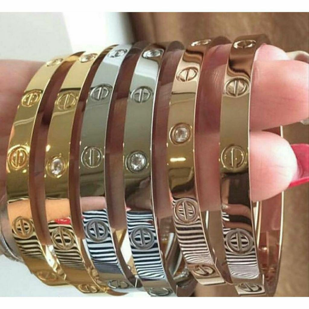 Gelang Ctr Mirror Emboss 750 Gelang Emas Wanita Gelang Perak Silver Gelang Rosegold Gelang Pesta