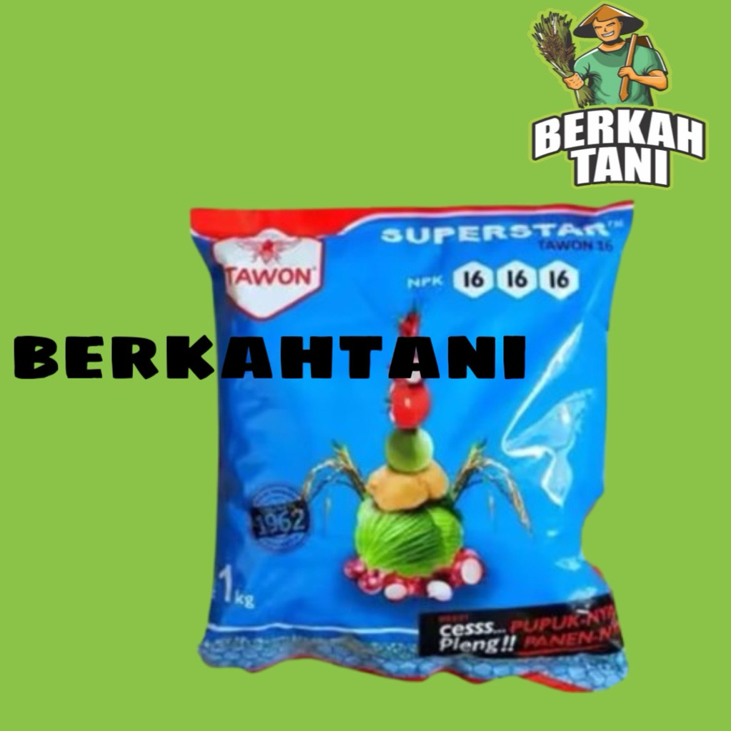 PUPUK NPK MUTIARA BIRU 1KG "CAP TAWON" NPK 16-16-16