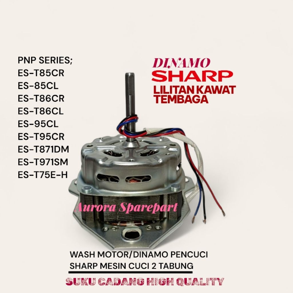 Dinamo pencuci SHARP Lilitan kawat tembaga mesin cuci 2 Tabung pnp series ES-T75E-H ES-T971DM ES-T87