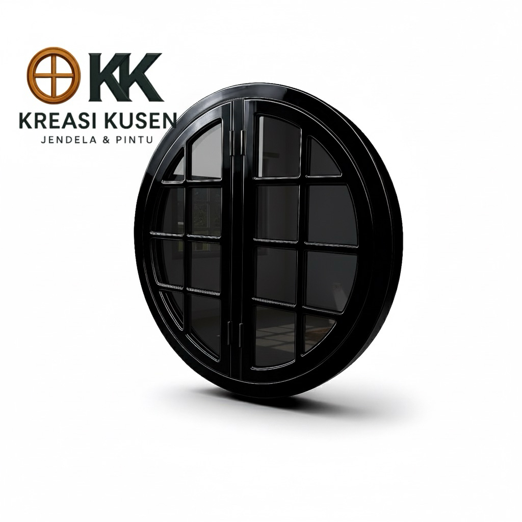 Jendela Bulat Aetestics • Kusen Jendela Bulat Bahan Kayu Jati