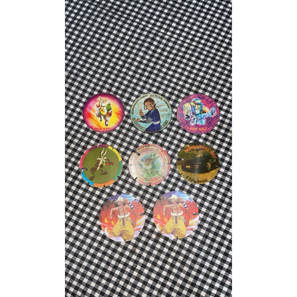 Tazos vintage original mix 8 pcs avatar onepiece street fighter very rare