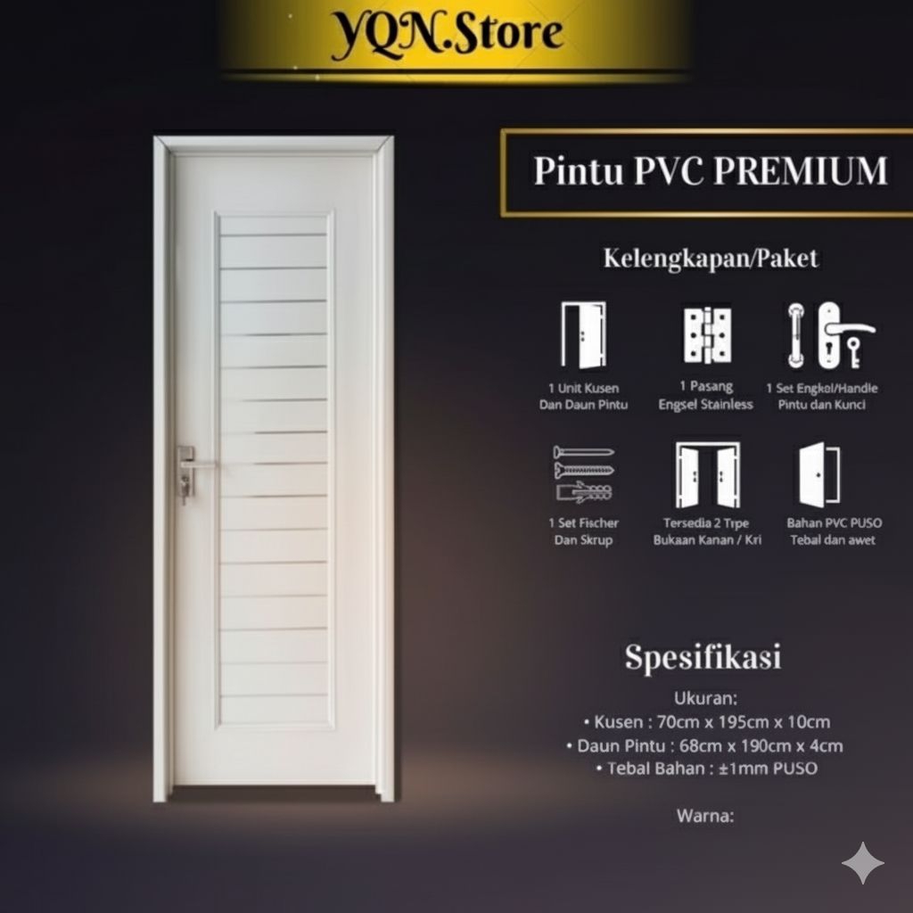 Pintu Kamar Mandi PVC Tebal Desain Modern dan Estetik