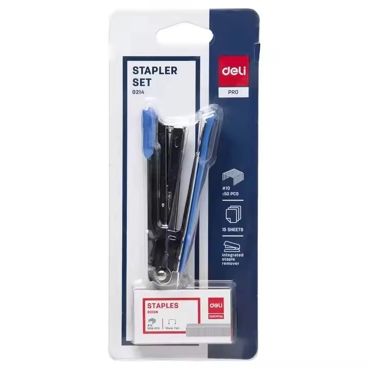 DELI - HEKTER KECIL + ANAK HEKTER / STAPLER E0214 + ISI STAPLES NO.10