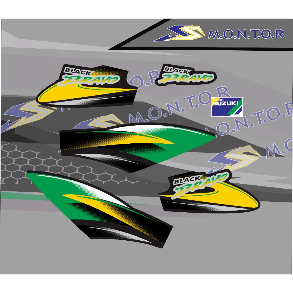 STRIPING STIKER SUZUKI BLACK BRAVO