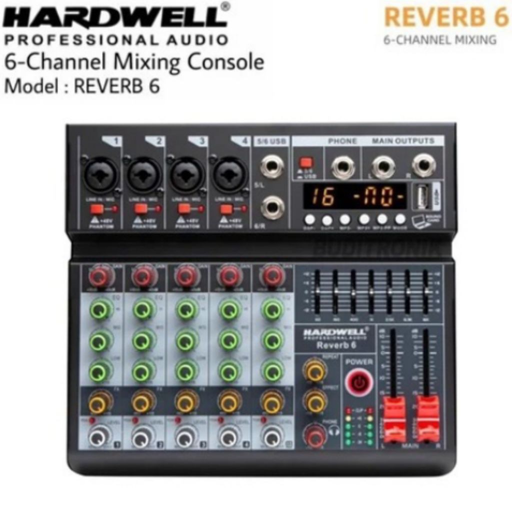 Mixer Audio Hardwell Reverb 6 Original Mixer Hardwell Reverb-6 Bluetooth Original Hardwell Reverb 6 