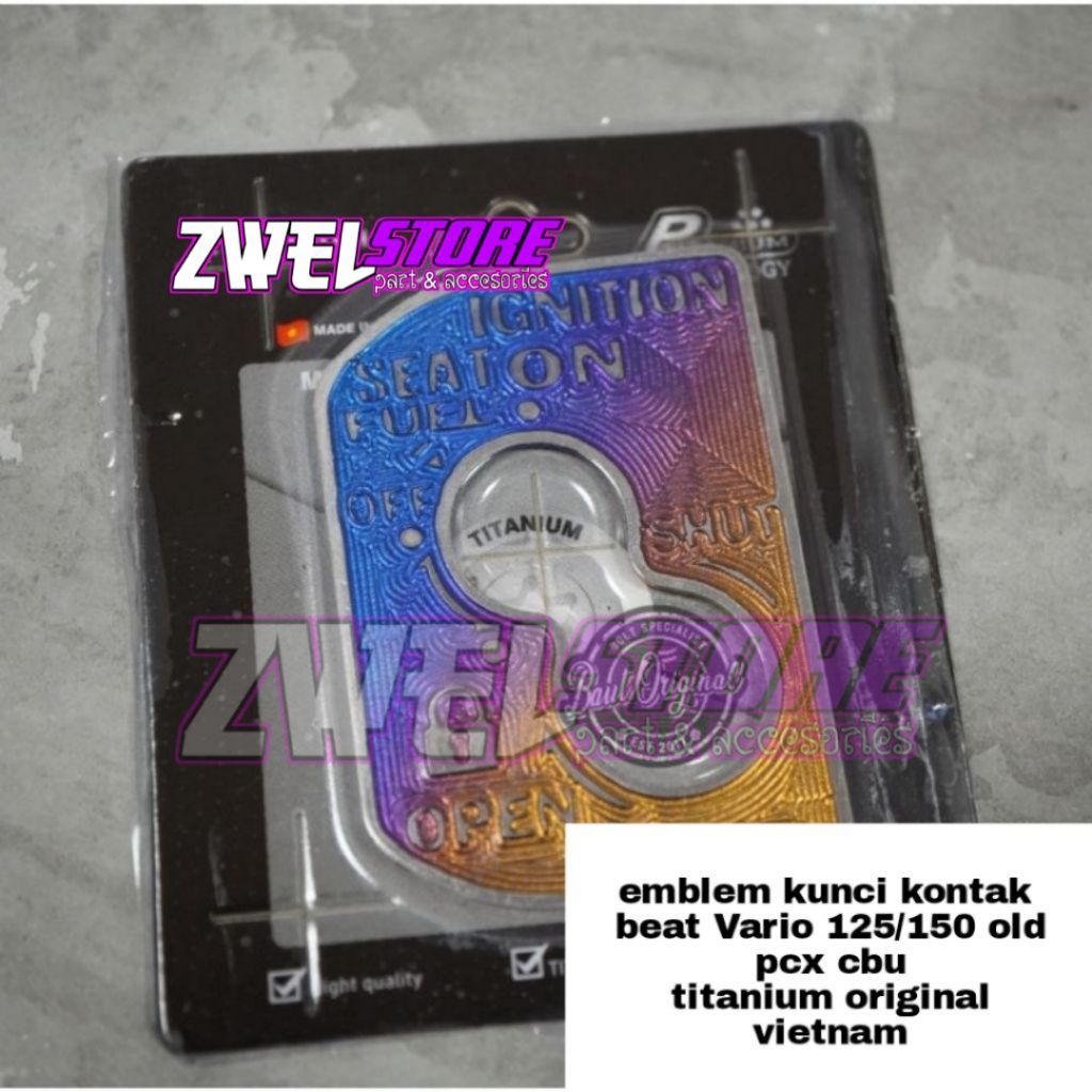 emblem cover kunci motor Beat/Vario 125/150 old/pcx Cbu titanium original vietnam