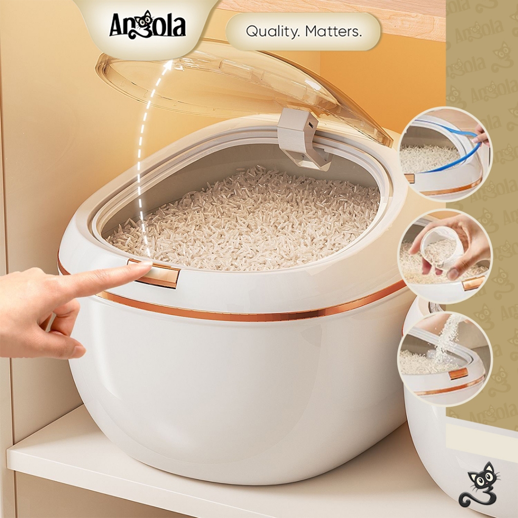 ANGOLA Tempat Penyimpanan Beras E65-E67 Rice Bucket / Dispenser Beras / Tempat Beras Kedap Udara