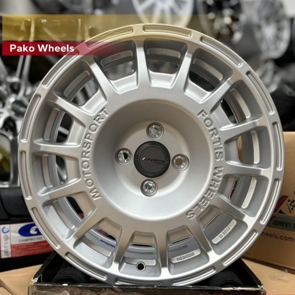 velg mobil fortis rally r16 original pako wheels pcd 4X100 lebar 7 velg mobil r16 velg racing ring 1