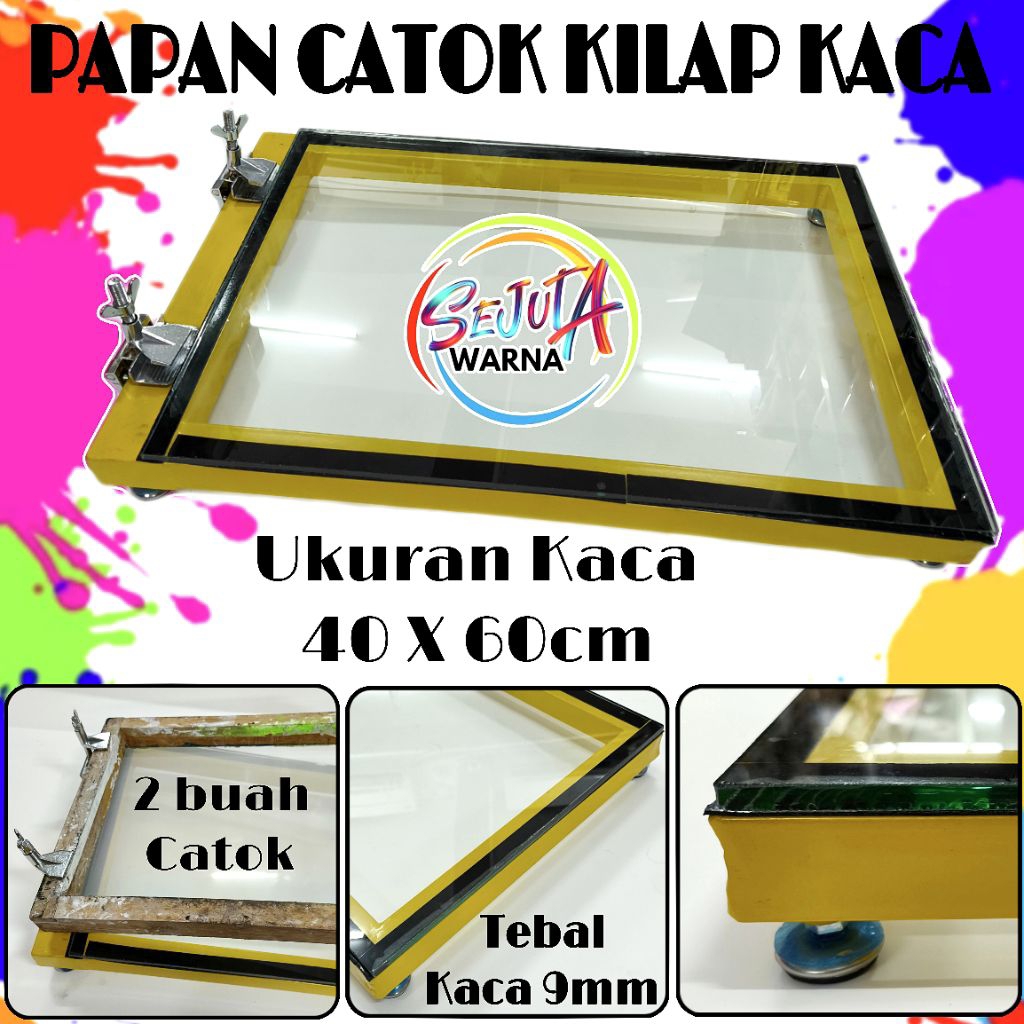 PAPAN CATOK BAHAN KACA ENGSEL SABLON 40X60