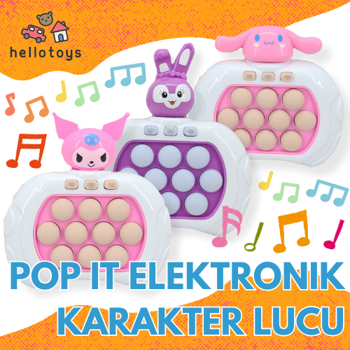 HELLO TOYS Mainan Pop It Elektronik Mix Karakter Lucu - Mainan Fidget Anak Pop It Push Bubble Game K