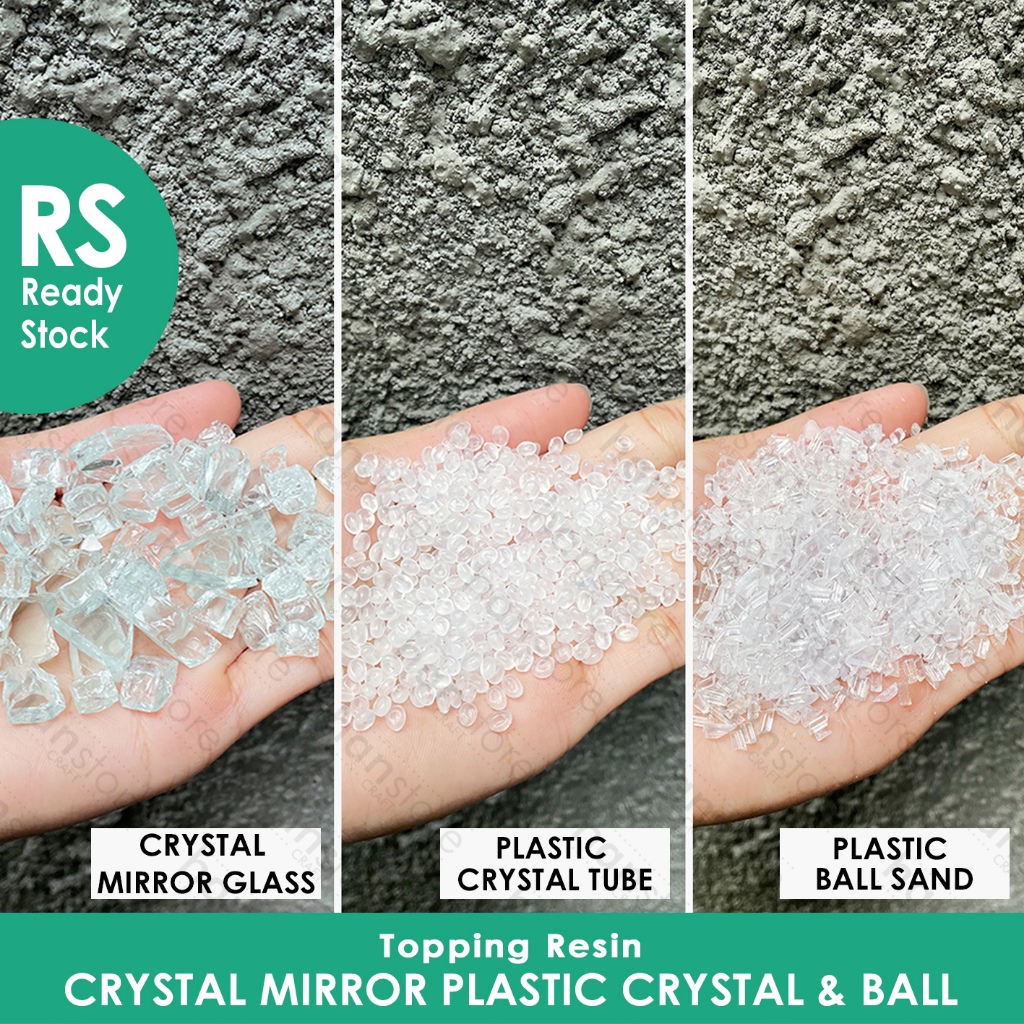 RS 500 Gram Crystal Mirror / Glass Chips / Batu Kaca Kerajinan / pasir plastik bening / Bahan Resin 