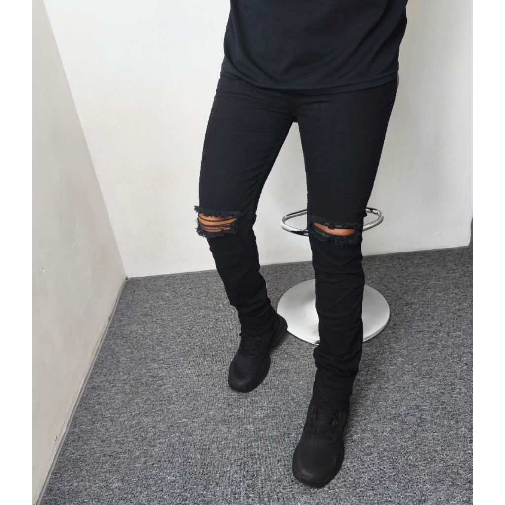 Celana jeans Sobek Starboy 2025 Korean style /Celana Sobek Lutut
