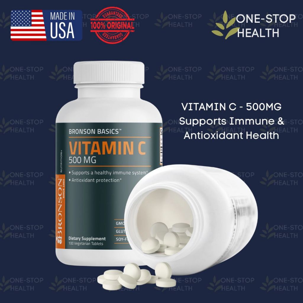 Bronson Basics Vitamin C 500MG Immune Support || Bronson Vitamin C 500MG Vegetarian Tablets