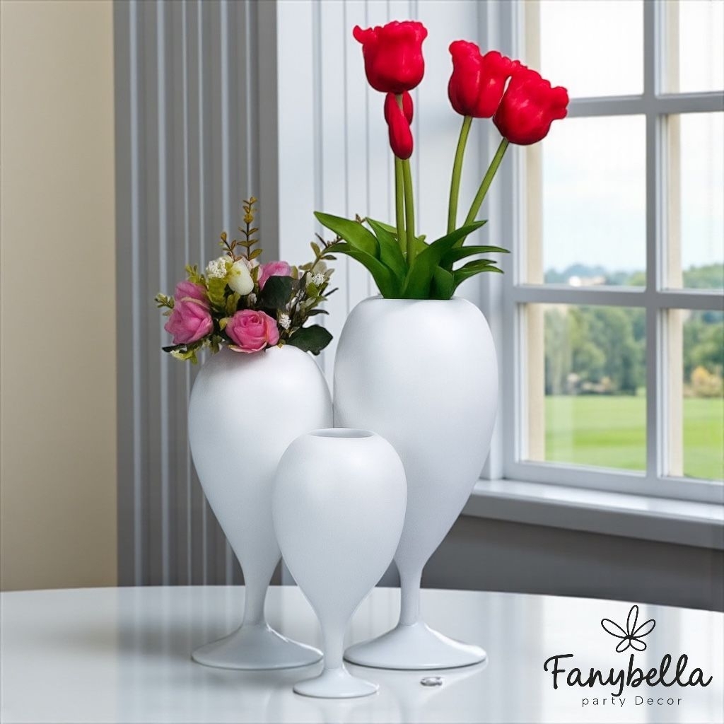 Vas Bunga Keramik Putih Minimalis Mewah Nordic Unik Abstrak Dekorasi Rumah