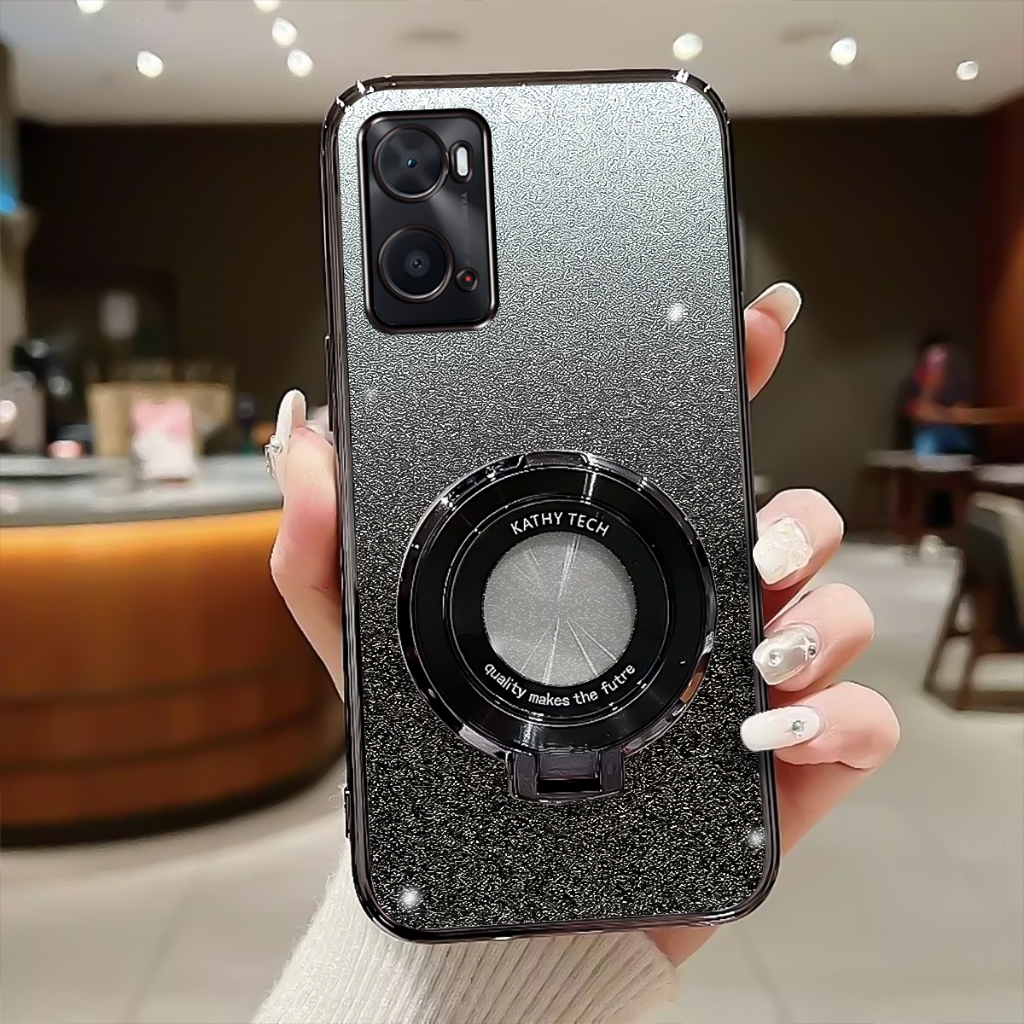 Softcase Realme 9I Case Glitter Luxury Silikon With Ring Stand