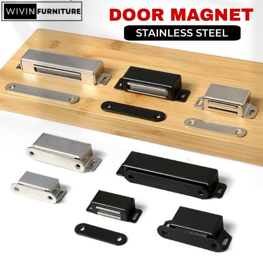 Magnet Pintu Lemari Laci Magnetic Door Closer Stopper Penutup Pintu Lemari Magnet Stainless Steel