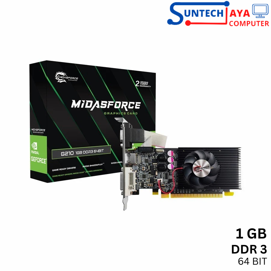 VGA Nvidia Midasforce G210 DDR3 64bit 1GB LP
