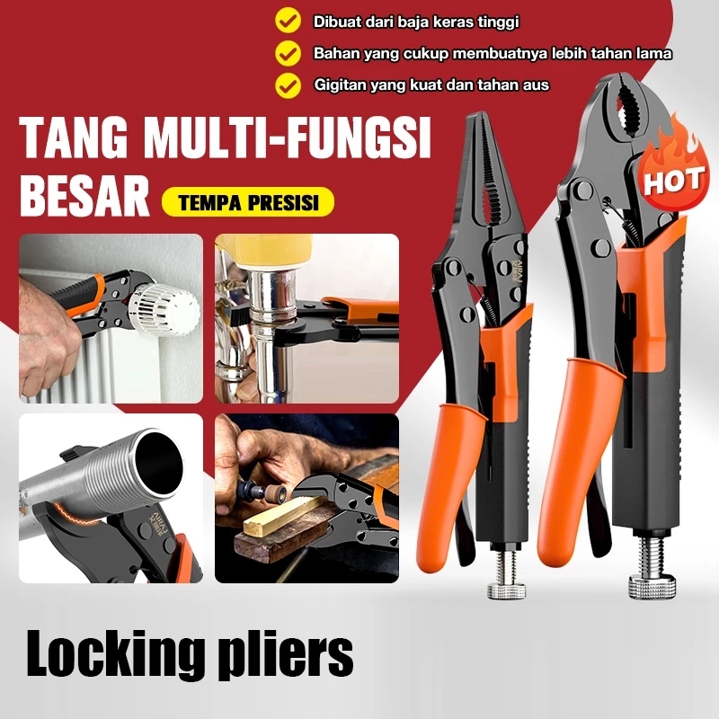 Tang Buaya 7-10 Inci – Tang Jepit Otomatis 225mm, Vice Grip Kuat, Tang Pengunci Baja Anti Karat
