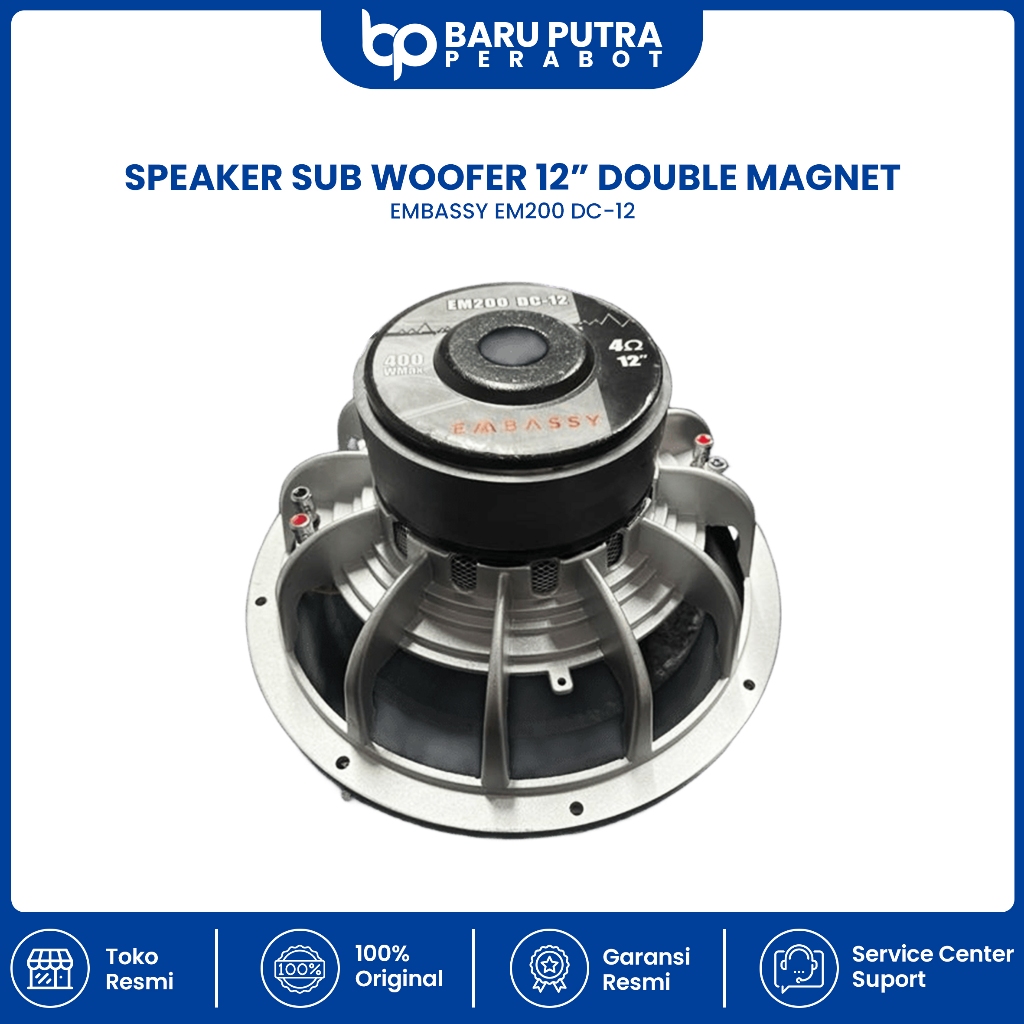 Speaker Subwoofer 12Inch EMBASSY EM200 DC-12 Double Magnet