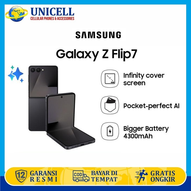 Samsung Galaxy Z Flip7 12/256GB | Smartphone AI | Hp Lipat | Kamera 50MP | 4300 mAh