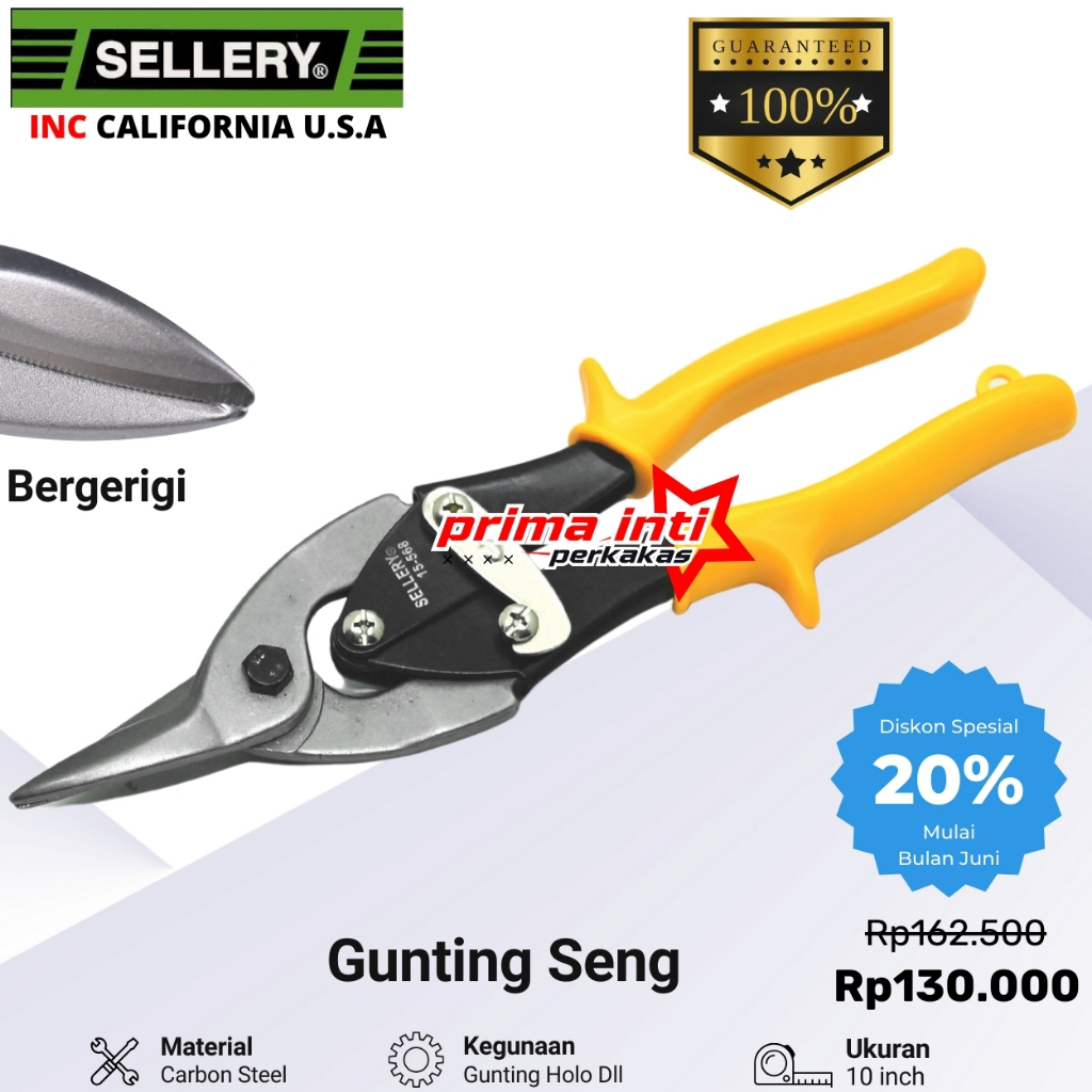 Gunting Seng Sellery 10" / Gunting Baja Ringan 10" Sellery