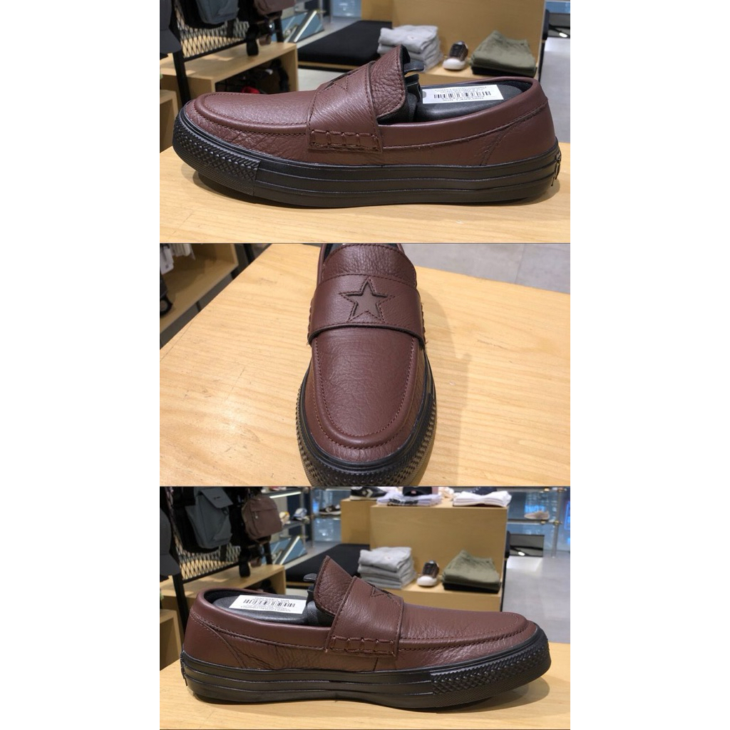 Sepatu Sneakers Pria Converse CTAS Loafer Leathers Brown/Egret