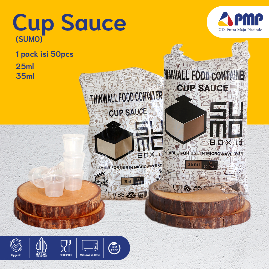 Cup Sauce Plastik 25ML + Tutup Sambung | Cup Sambal Saus Kecil | Cup Mentai | Wadah Saus