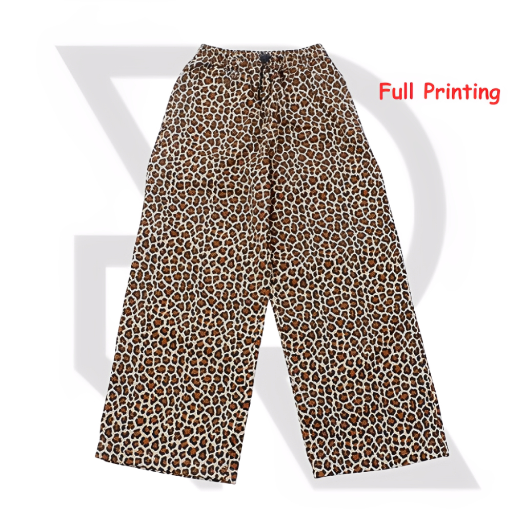 Celana Carpanter Buggy Leopard Baggy Pants Leopard Track Pants