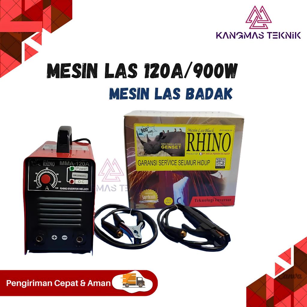 RHINO MESIN LAS ORIGINAL RHINO ASLI RHINO MESIN LAS MMA120A MESIN LAS 900 Watt TRAVO LAS LISTRIK INV