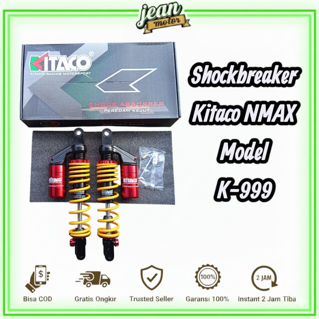 Shockbreaker Kitaco NMAX Model K-999 Warna Kuning Tabung Atas Gas Suspension