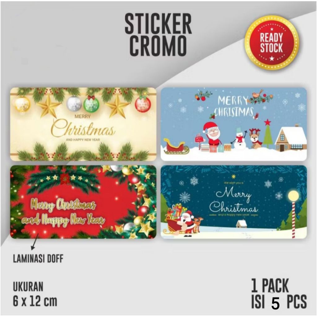Stiker Natal Sticker Label Kue Natal Hampers Christmas